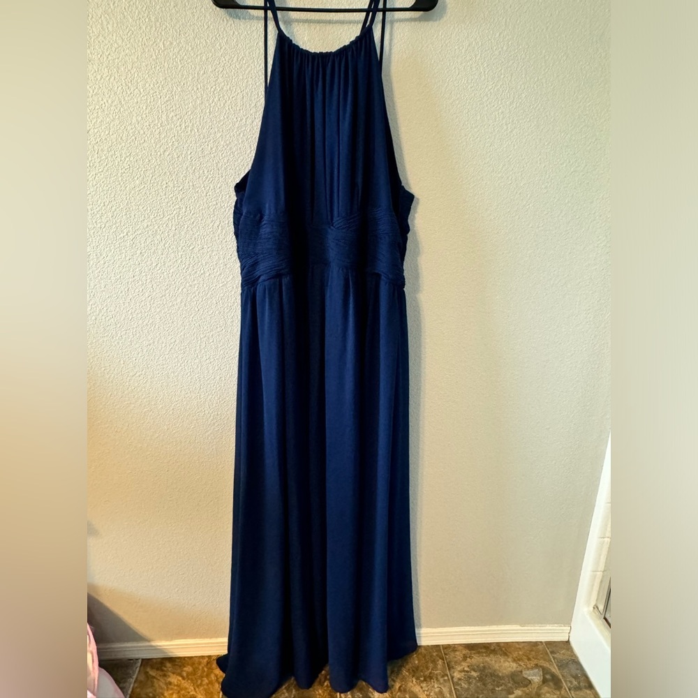 Navy blue floor length dress